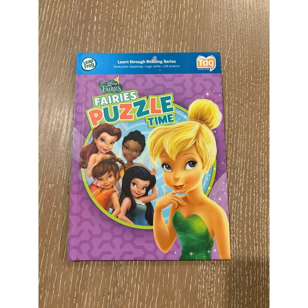 Disney Fairies Puzzle Time LeapFrog Tag Learn Through Reading Hardcover Book
